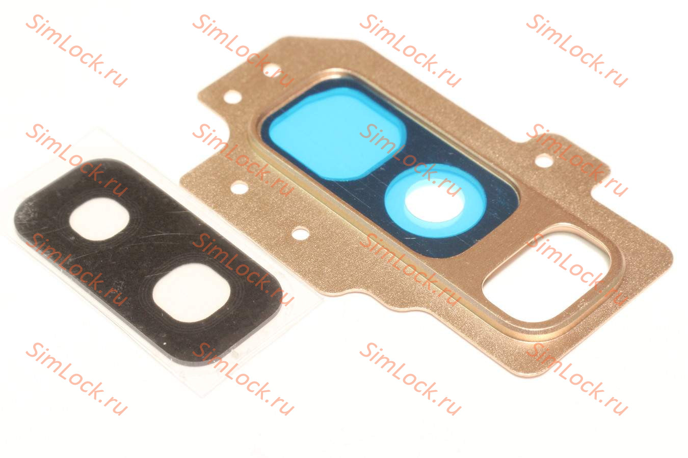 Стекло камеры Samsung G965F Galaxy S9+ с золотой рамкой