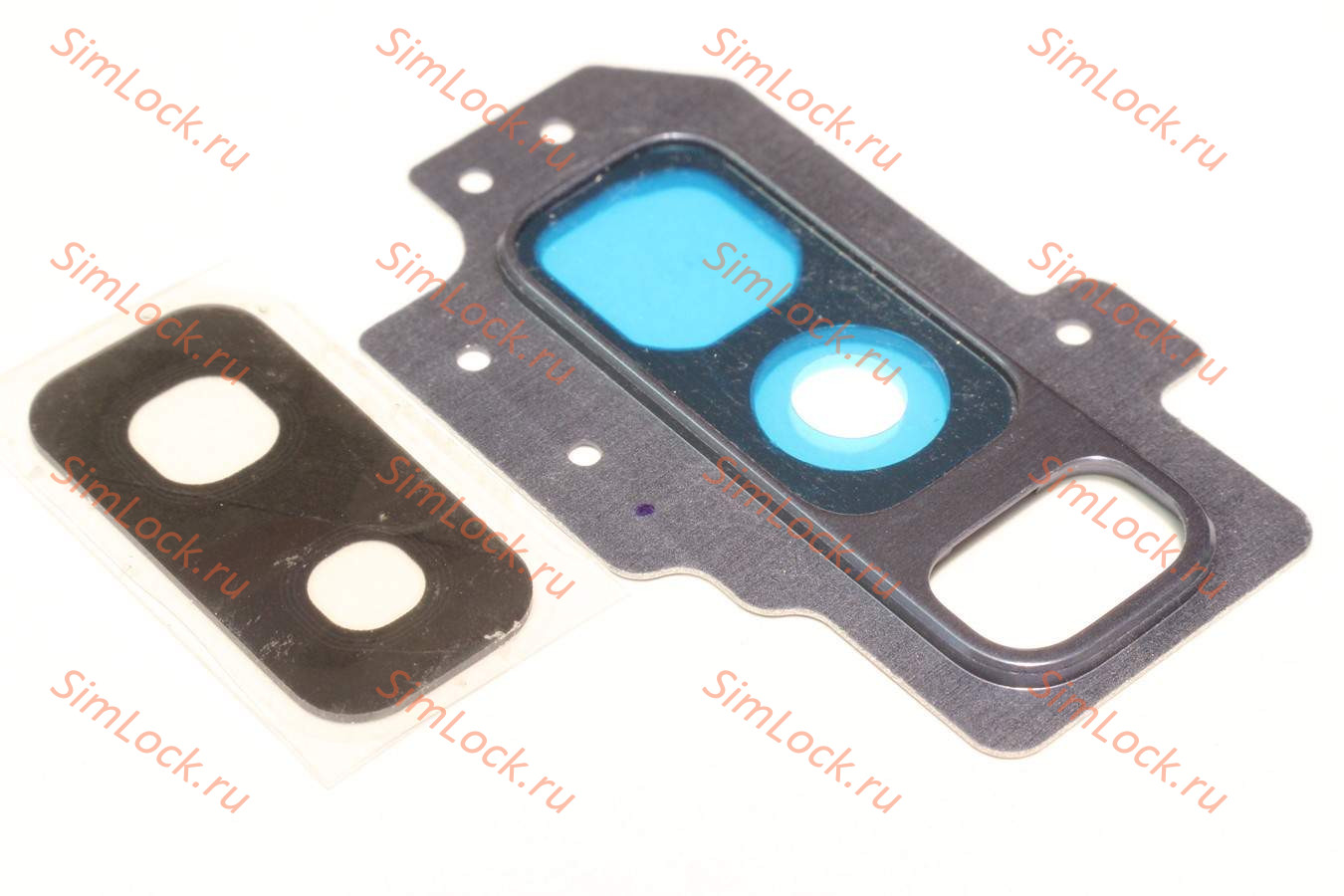 Стекло камеры Samsung G965F Galaxy S9+ с синей рамкой