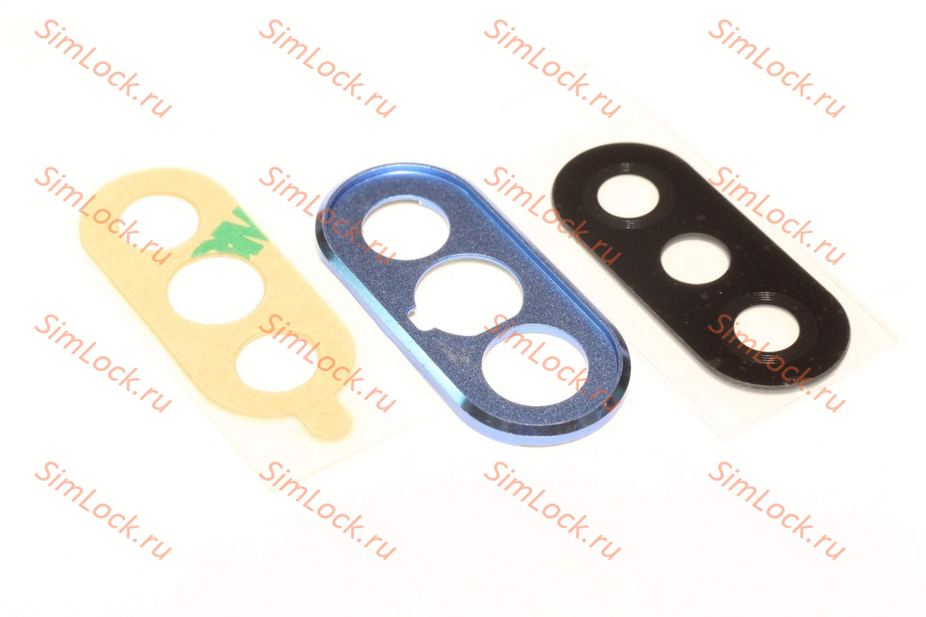 Стекло камеры Xiaomi Redmi Note 6 Pro с синей рамкой