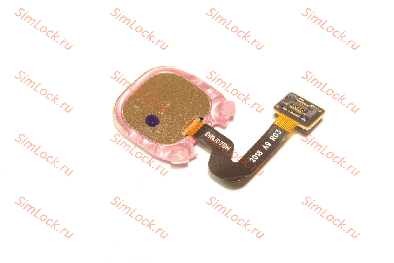 Шлейф со сканером отпечатка Samsung A920, Galaxy A9, розовый, оригинал, снятый с нового телефона