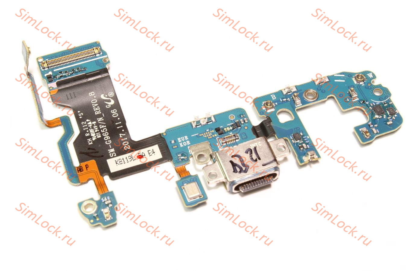 Нижняя плата (шлейф) Samsung G965F Galaxy S9 Plus с разъемом зарядки, оригинал