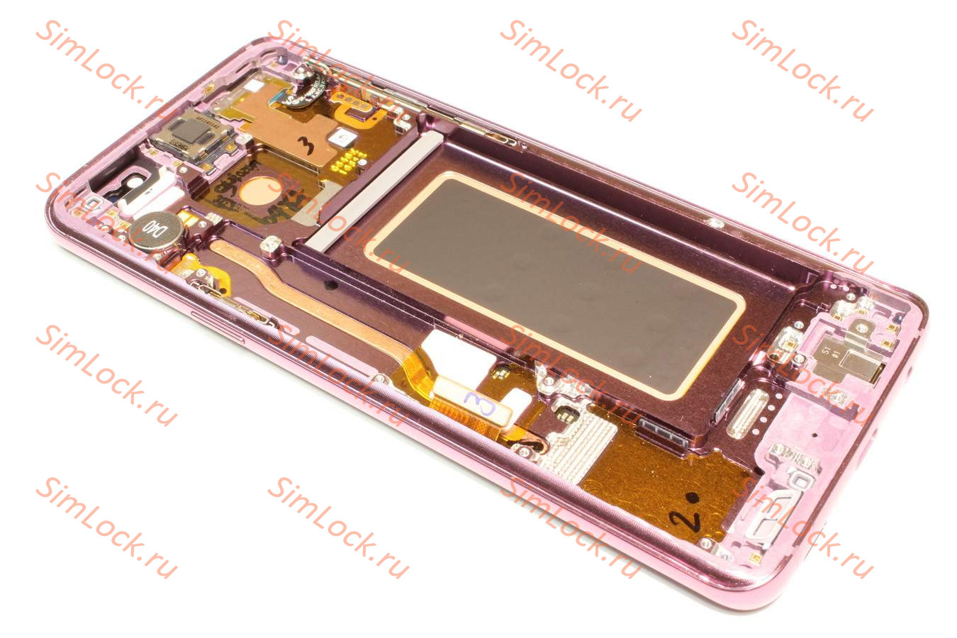 Дисплей Samsung G960F Galaxy S9, фиолетовый, оригинал, снятый с нового телефона