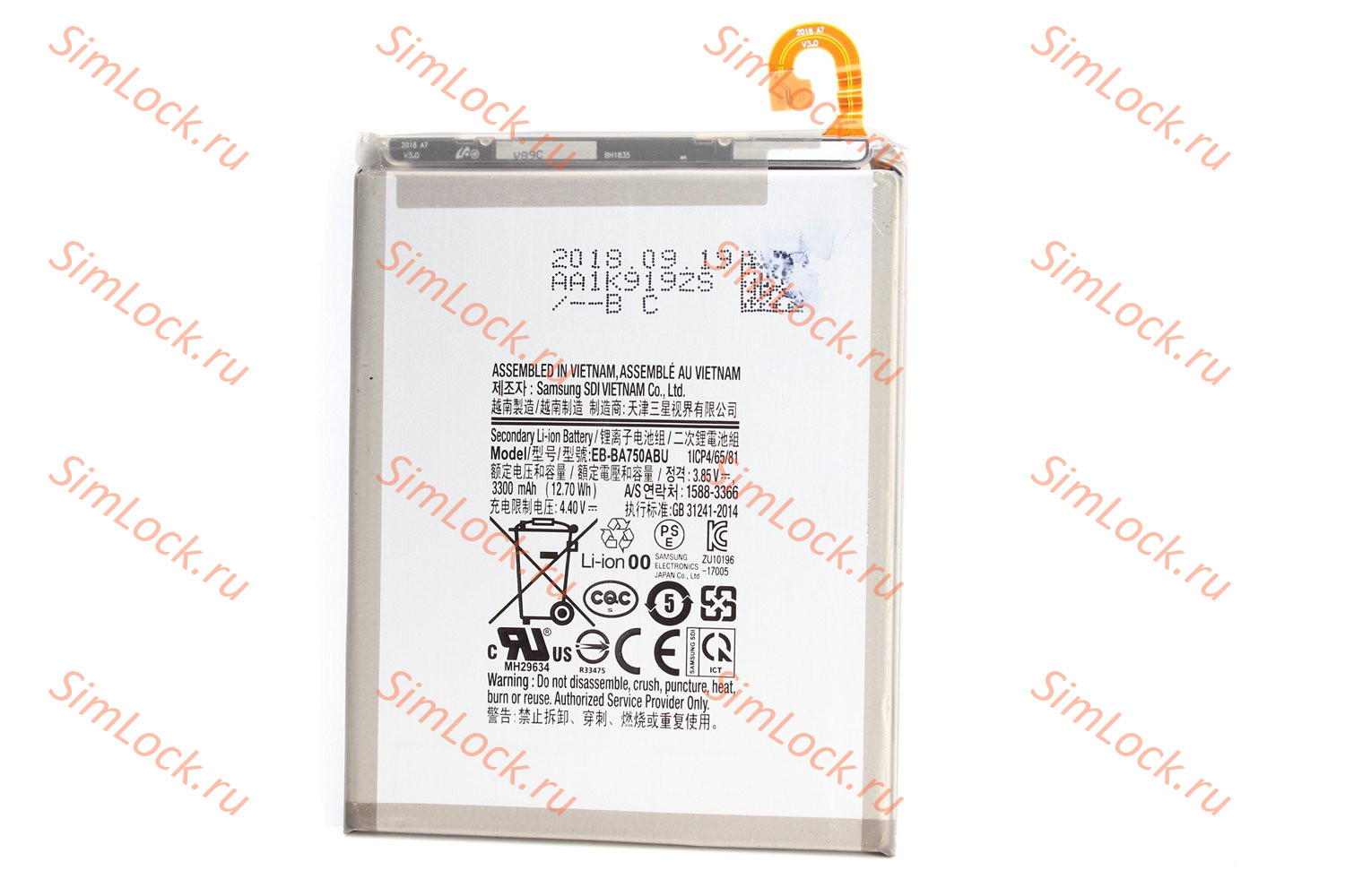 Аккумулятор Samsung A750F, A105, M105, Galaxy A7 (2018), A10, M10, оригинал, снятый с нового телефона