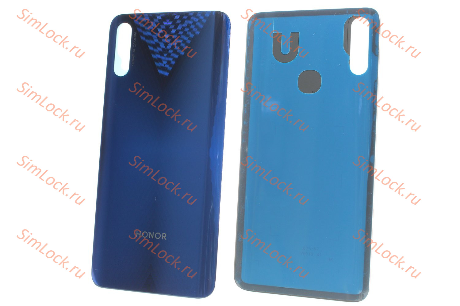 Задняя крышка Honor 9X (HLK-AL00), для версии с боковым сканером отпечатка, синий, К-1