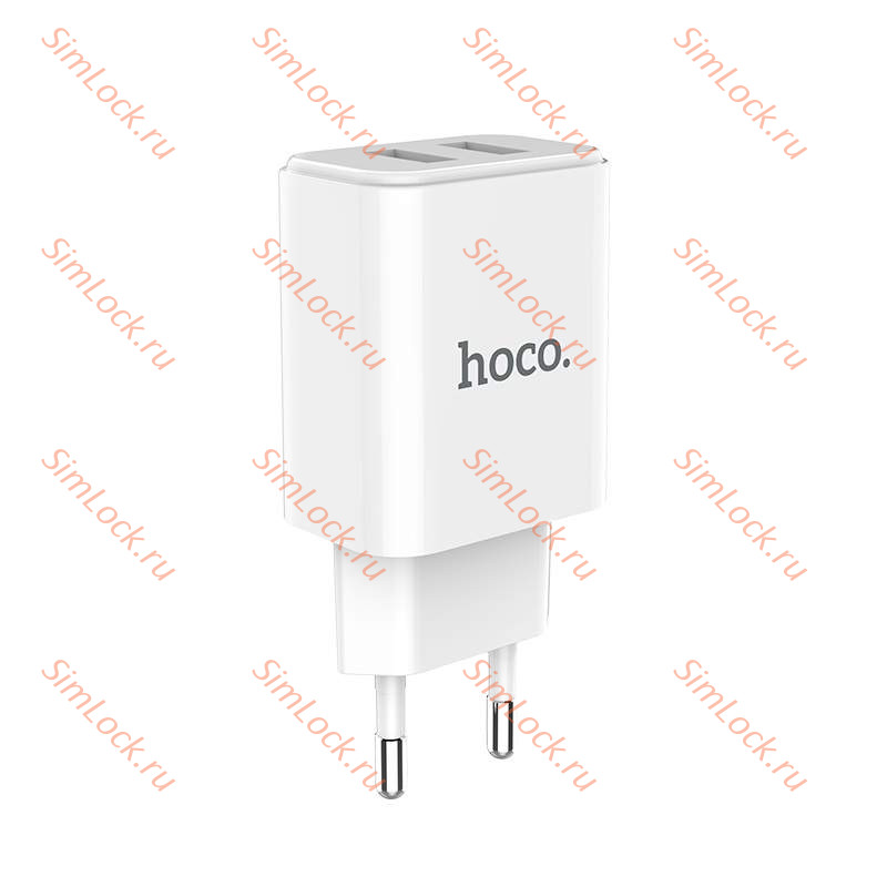 СЗУ HOCO C62A Victoria, 2.1A, белый, двойной USB