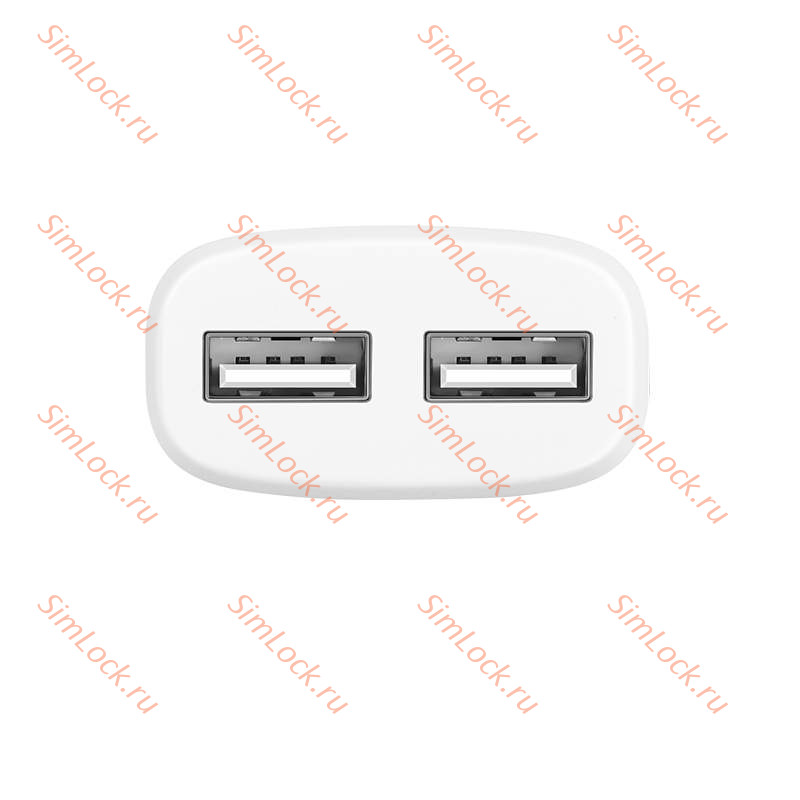 СЗУ HOCO C12 Smart, 2.4A, белый, двойной USB + кабель Lightning