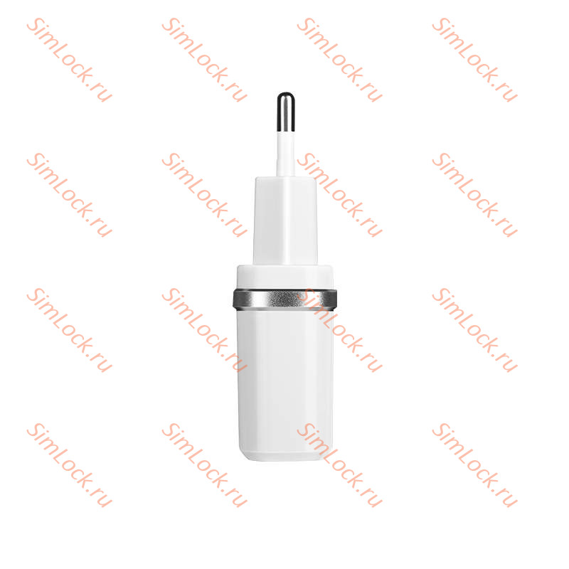 СЗУ HOCO C12 Smart, 2.4A, белый, двойной USB + кабель Lightning