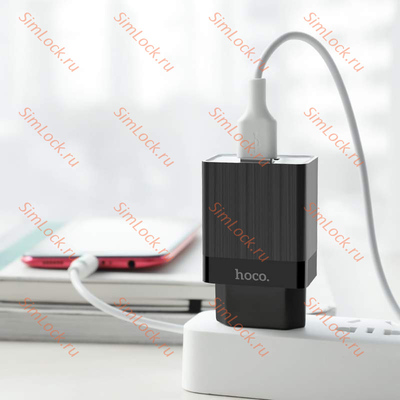 СЗУ HOCO C51A Prestige, 3.4A, черный, двойной USB