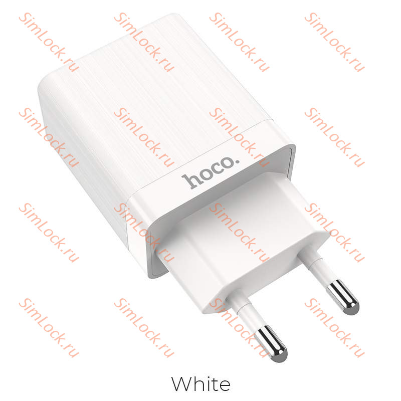 СЗУ HOCO C51A Prestige, 3.4A, белый, двойной USB