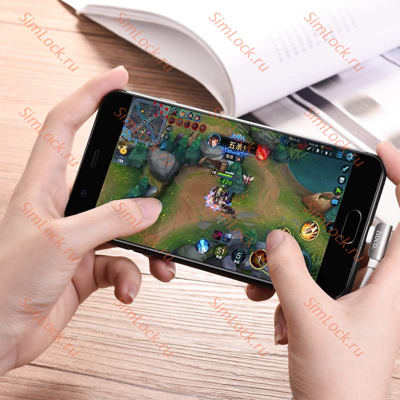 Кабель USB - Type-C HOCO U42 exquisite steel, 2.4А, 120см, белый, двусторонний USB