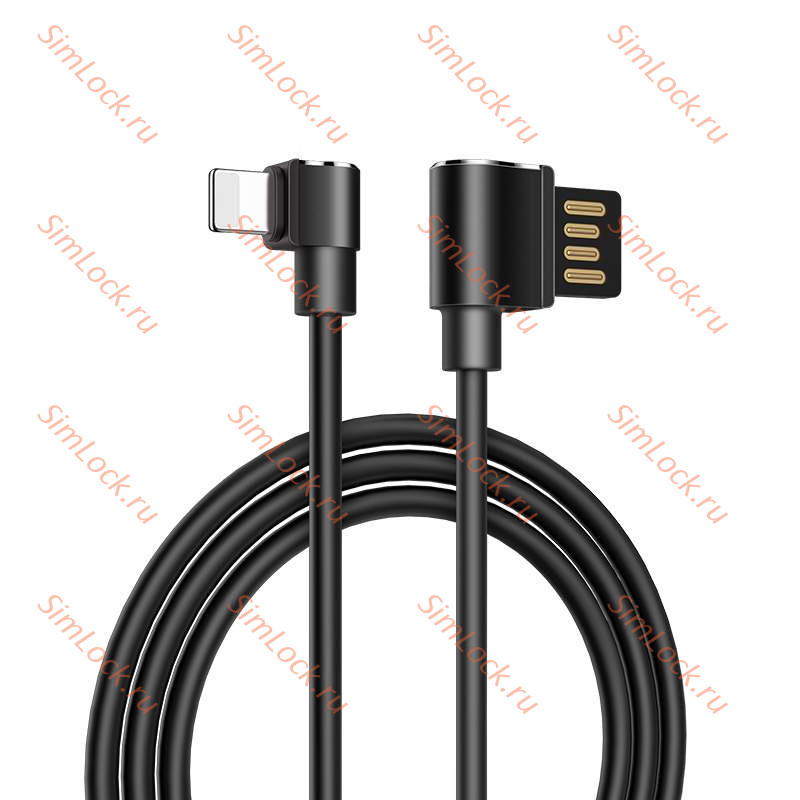 Кабель USB - Lightning HOCO U37, 2.4А, 120см, черный, двухсторонний USB