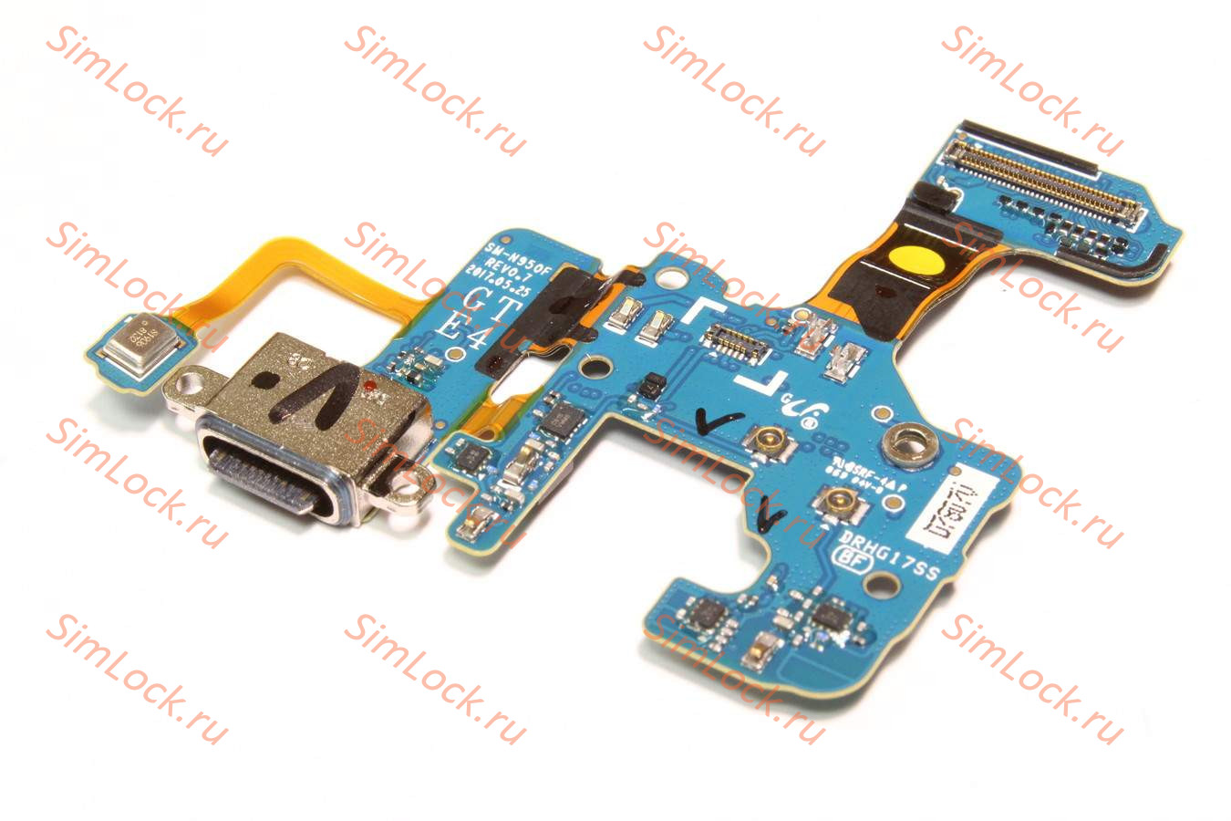 Нижняя плата (шлейф) Samsung N950 Galaxy Note 8 с разъемом зарядки, оригинал