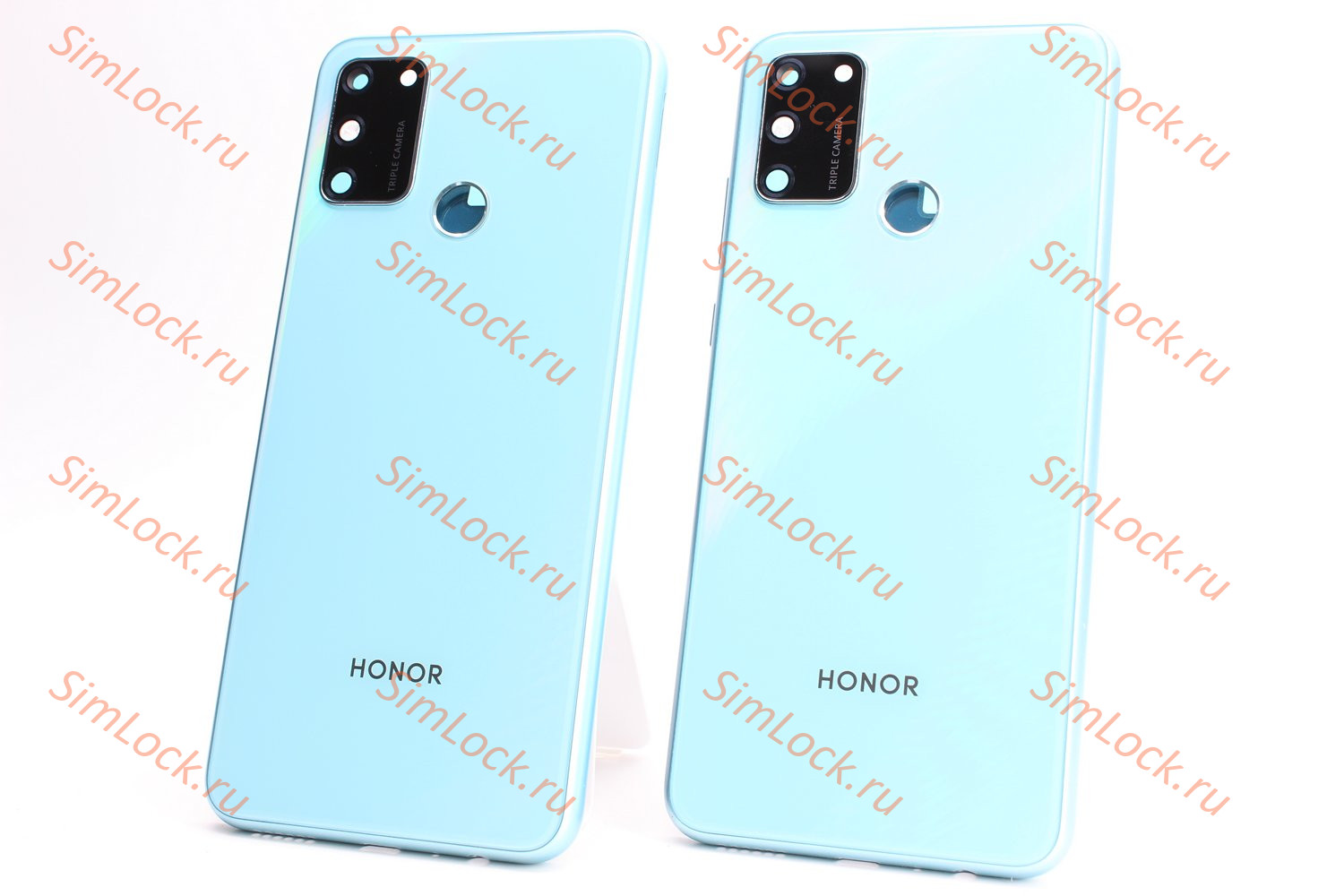 Задняя крышка Honor 9A (MOA-LX9N) со стеклом камеры, голубой, оригинал снятые