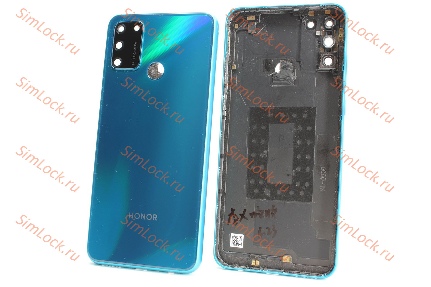 Задняя крышка Honor 9A (MOA-LX9N) со стеклом камеры, зеленый, оригинал снятые