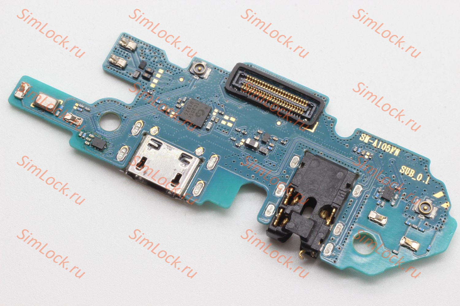 Нижняя плата (шлейф) Samsung A105FN Galaxy A10 NFC с разъемом зарядки, К-1