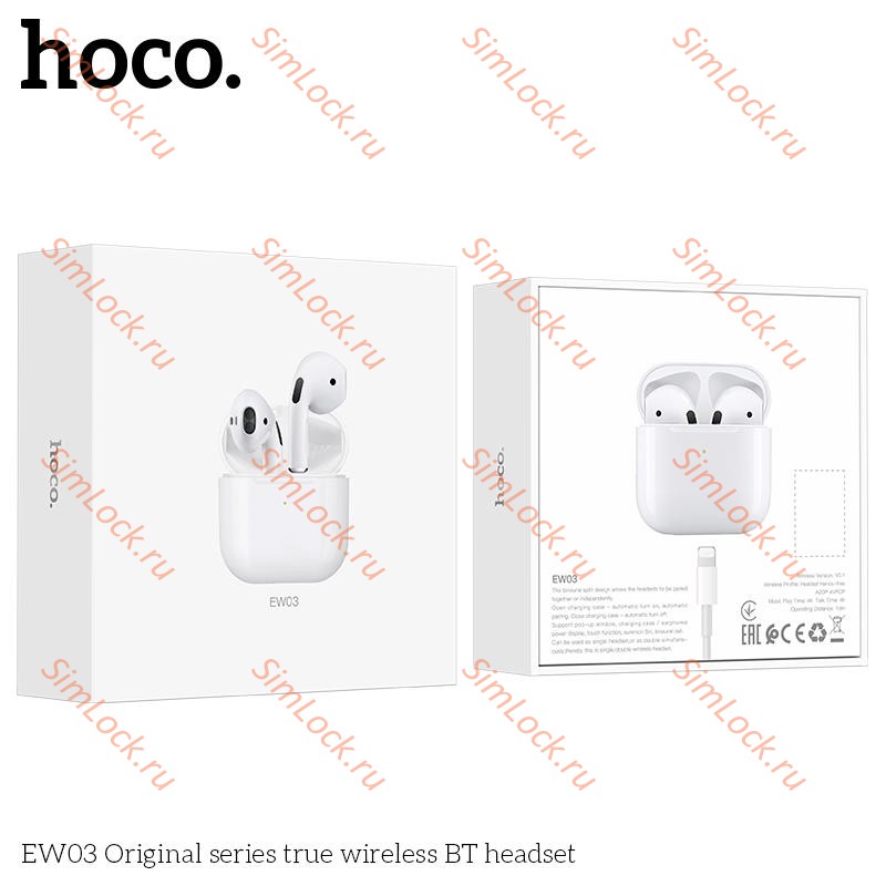Беспроводные наушники Hoco EW03 TWS белые