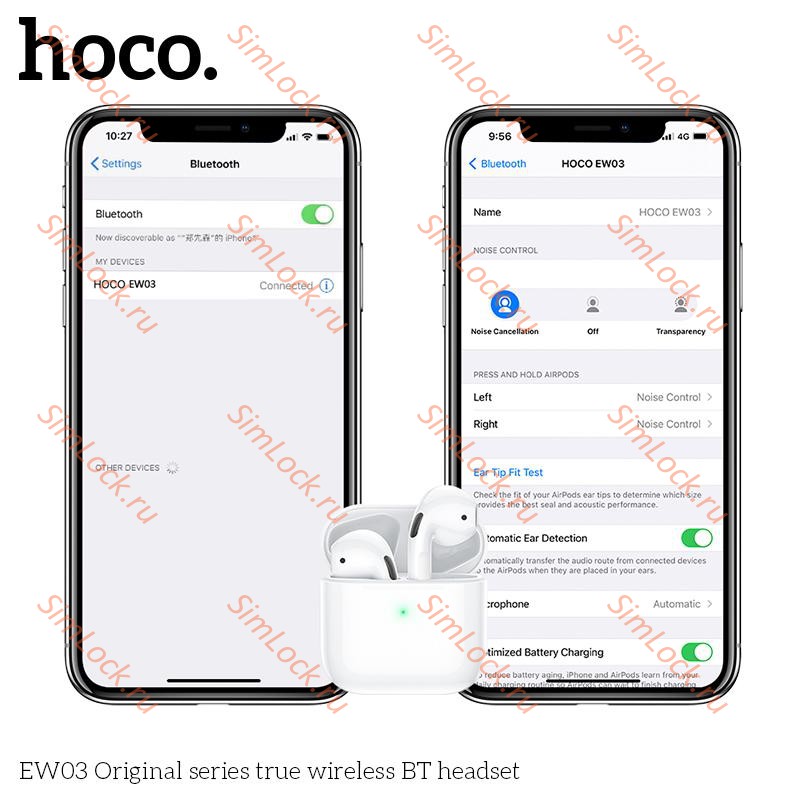 Беспроводные наушники Hoco EW03 TWS белые