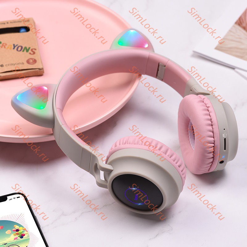 Беспроводные Bluetooth-наушники полноразмерные HOCO W27 Cat Ear серые