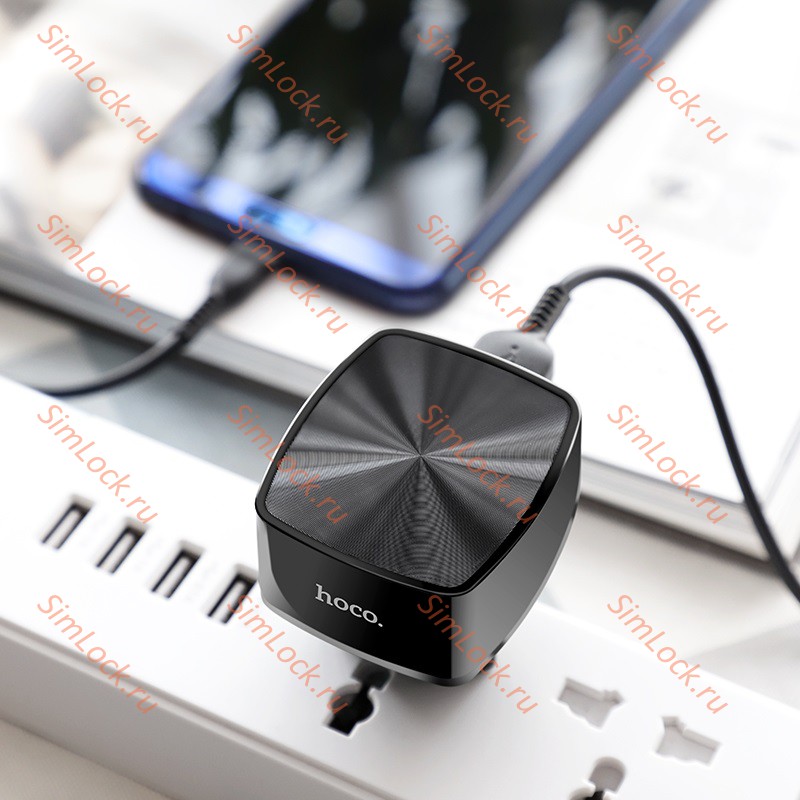 СЗУ HOCO C70A, 3A, черный, 18W, QC3.0 / QC2.0 + кабель Type-C