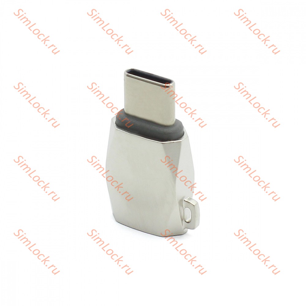 Адаптер HOCO Micro USB To Type-C, UA8, серебристый