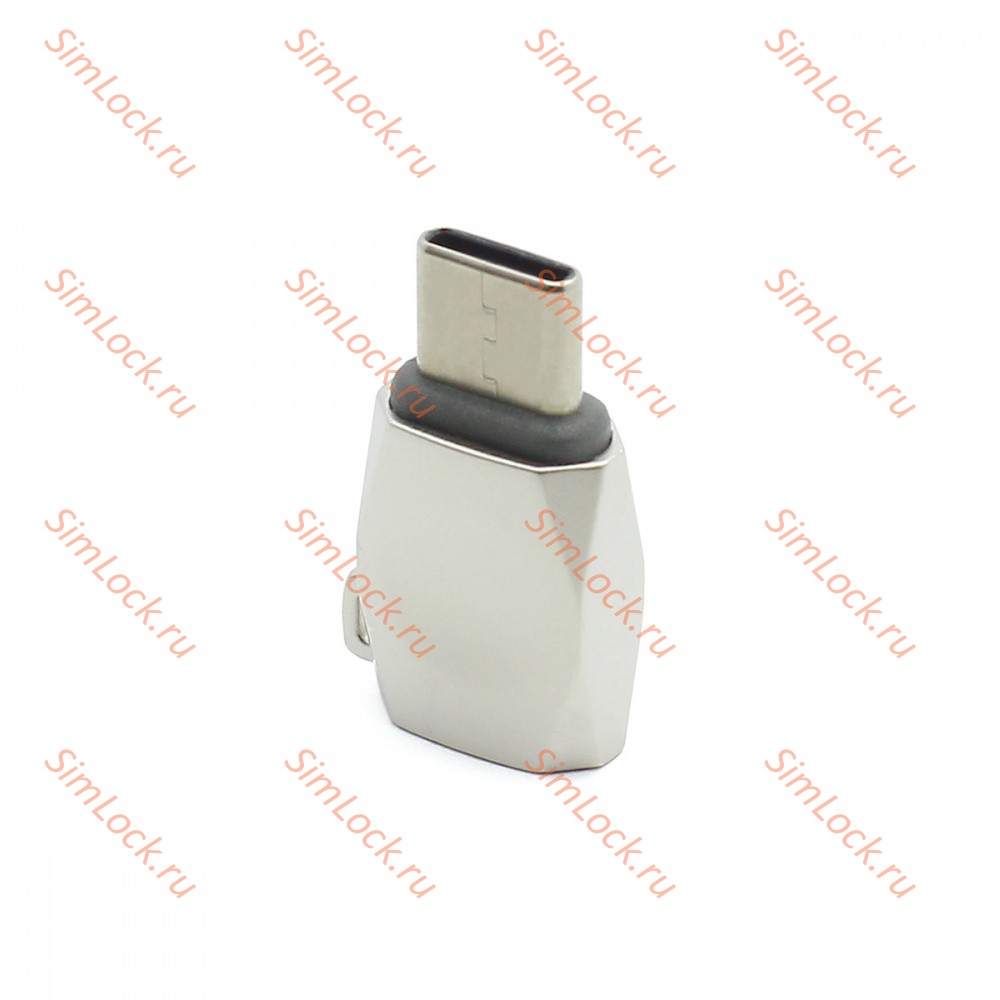 Адаптер HOCO Micro USB To Type-C, UA8, серебристый