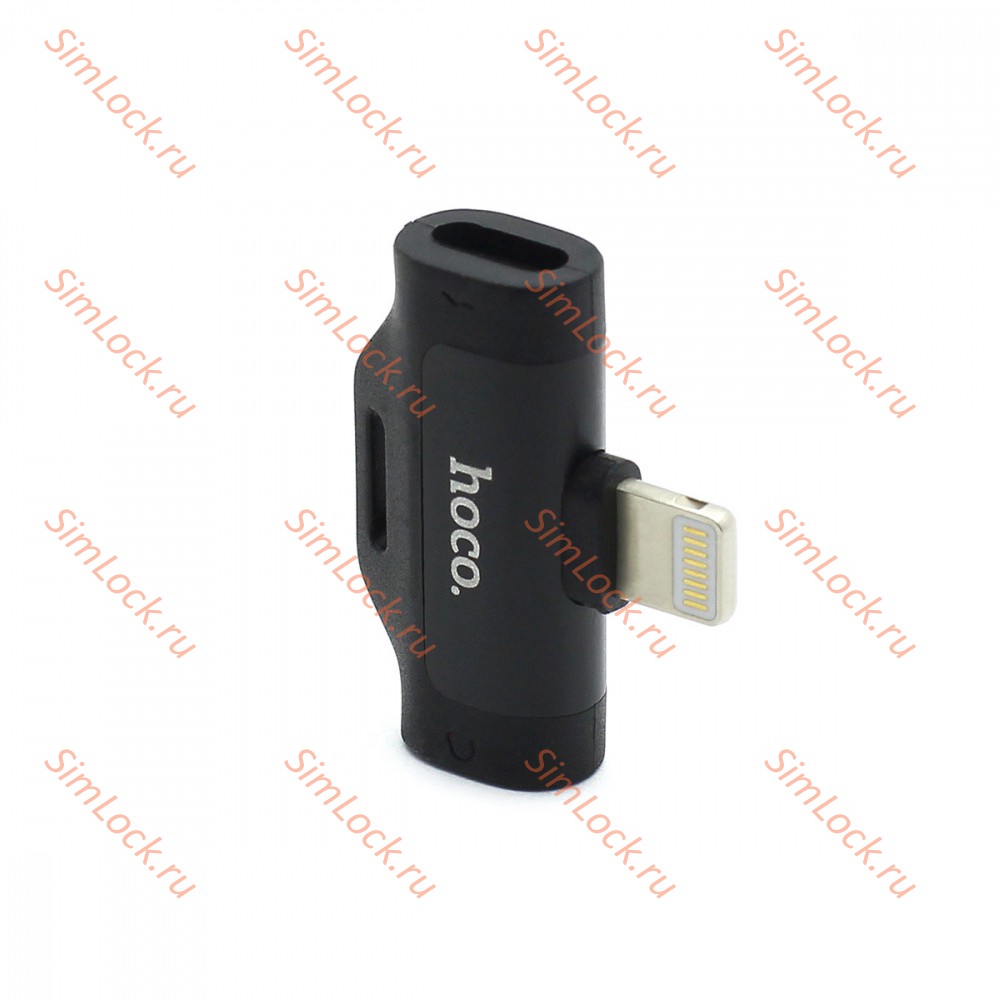 Адаптер HOCO Lightning To 2xLightning, LS31 Dual, поддержка микрофона, черный
