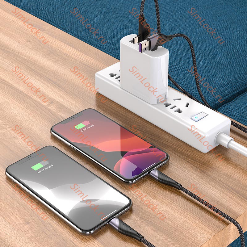 Кабель USB/Type-C - Lightning HOCO U95, 2.4А, 20W, 120см, черный