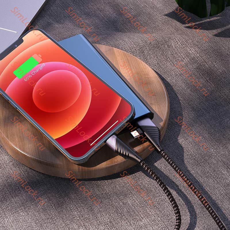 Кабель USB/Type-C - Lightning HOCO U95, 2.4А, 20W, 120см, черный