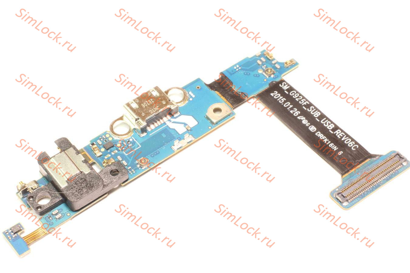 Нижняя плата (шлейф) Samsung G925F Galaxy S6 Edge с разъемом зарядки, К-1