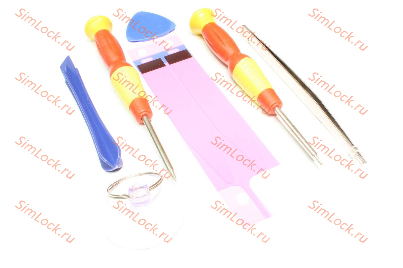 Набор инструментов Baseus для разбора iPhone 5/5S/6/6S/6S+, T0,8, крестовая 1,5, пинцет, присоска, две пластиковые лопатки и скотч для аккумулятора, ACDM-IP56S