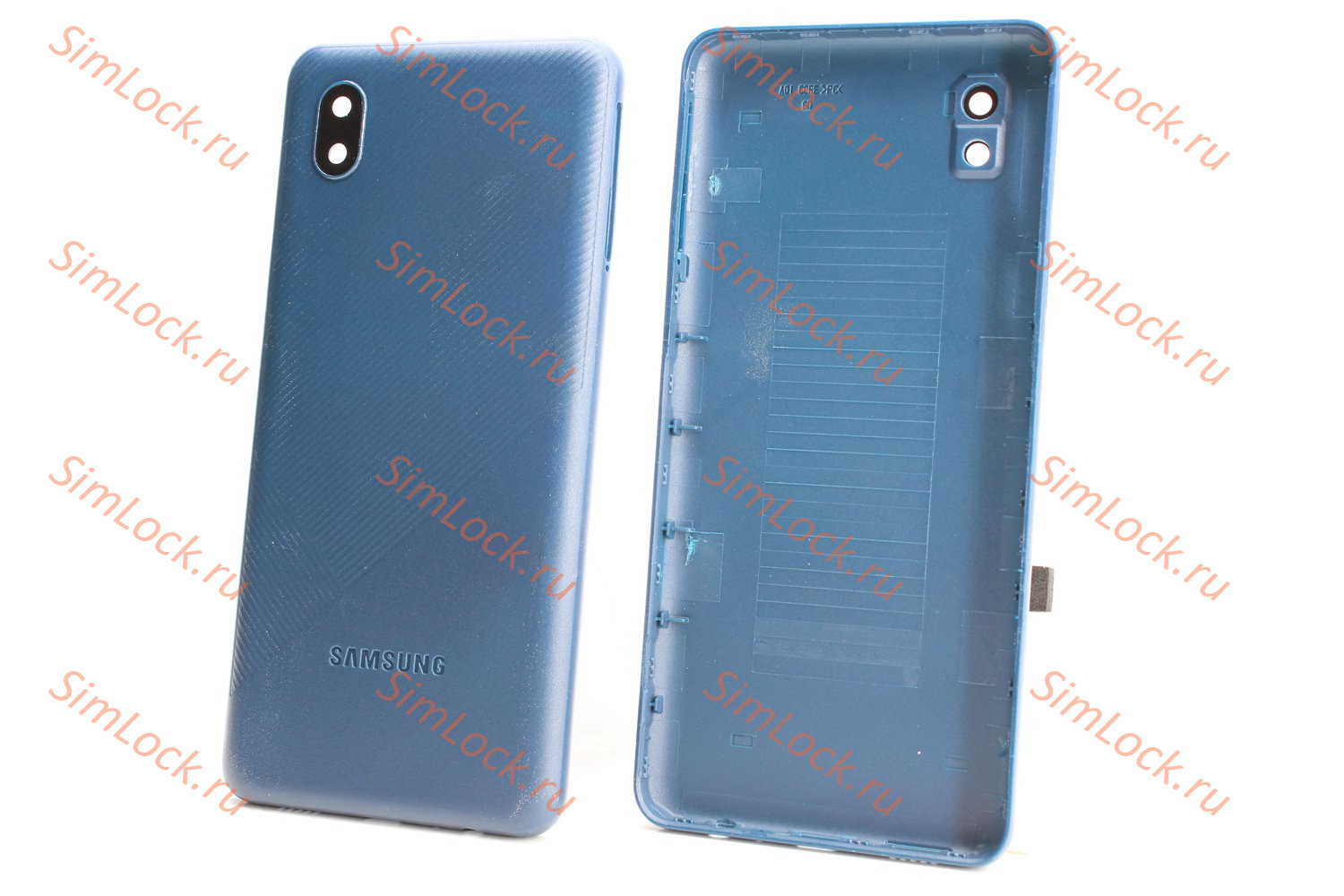 Задняя крышка со стеклом камеры Samsung A013, Galaxy A01 Core, синий, К-1