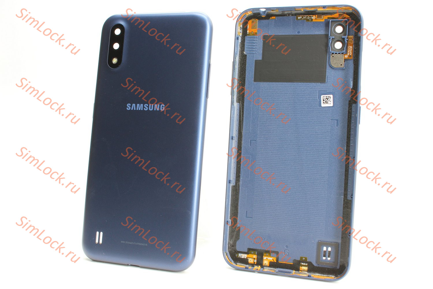 Задняя крышка со стеклом камеры Samsung A015, Galaxy A01, синий, К-1 купить  по цене 185 р. в Челябинске - интернет магазин SimLock.ru