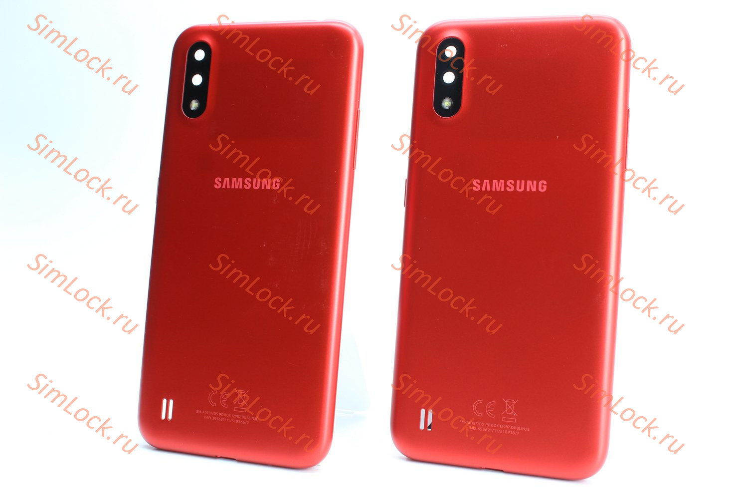 Задняя крышка Samsung A015, Galaxy A01 со стеклом камеры, красный, К-1