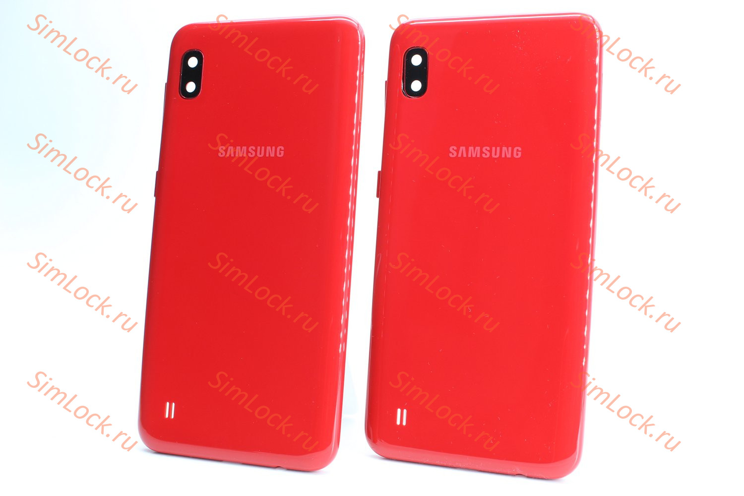 Задняя крышка Samsung A105 Galaxy A10 со стеклом камеры, красный, К-1