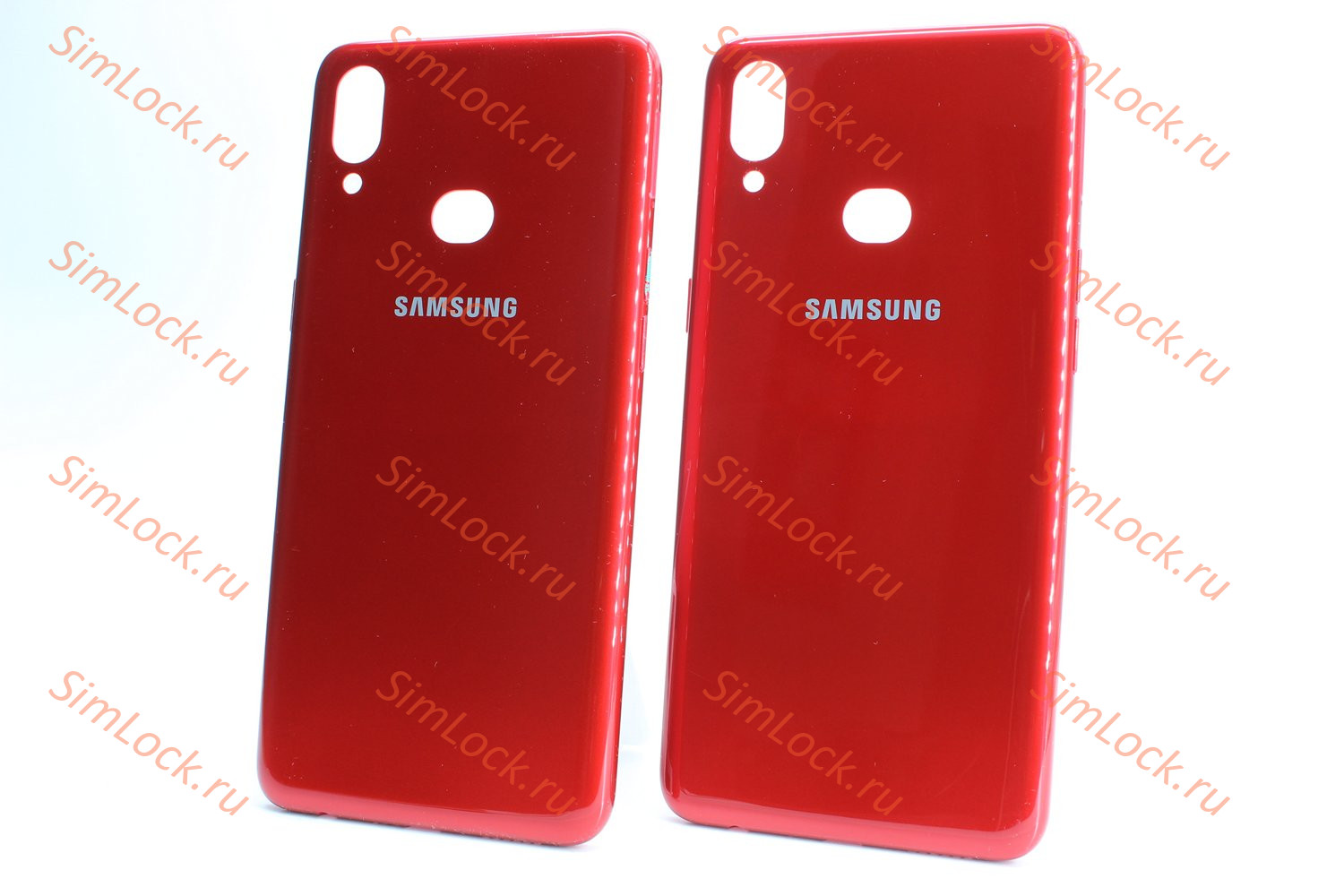 Задняя крышка Samsung A107 Galaxy A10s со стеклом камеры, красный, К-1
