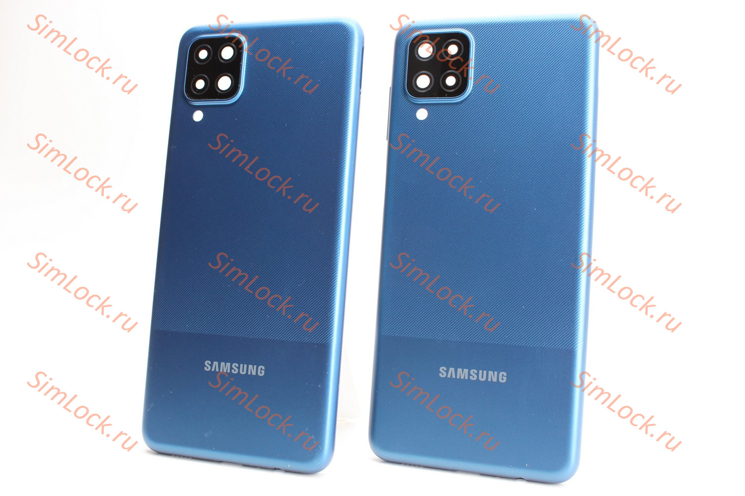 Задняя крышка Samsung A125 Galaxy A12 со стеклом камеры, синий, К-1