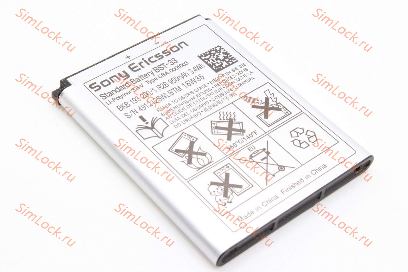 Аккумулятор BST-33 SonyEricsson C702, G502, G700, G705, G900, K530, K550, K630, K790, K800, K810, M600, P990, T700, W300, W395, W595, W610, W660, W705, W850, W880, W890, W900, W950, W960, Z250, Z320, Z530, Z610, Z750, Z800, К-1