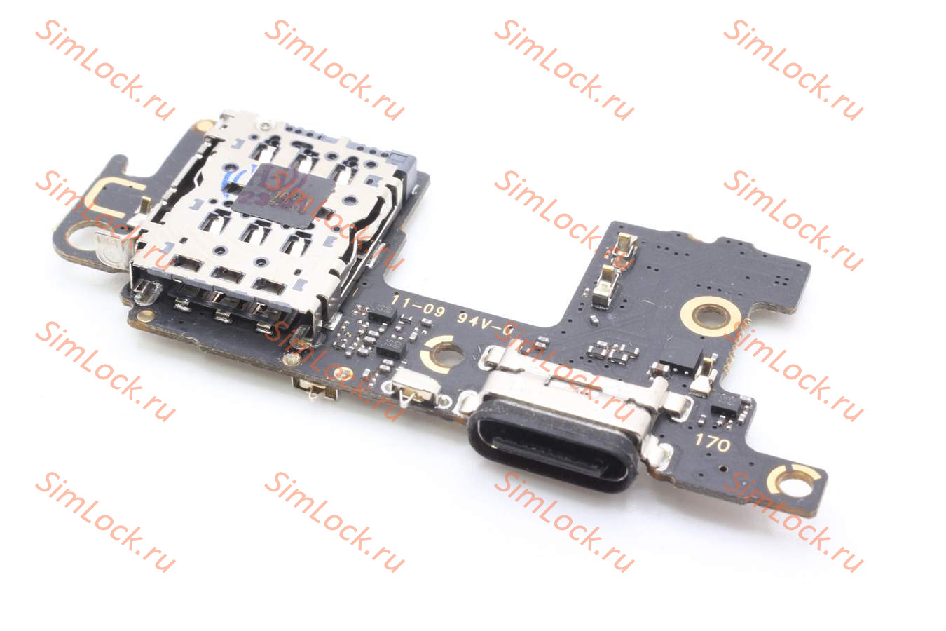 Нижняя плата (шлейф) Xiaomi Mi 11, с разъемом зарядки и считывателем SIM, К-3