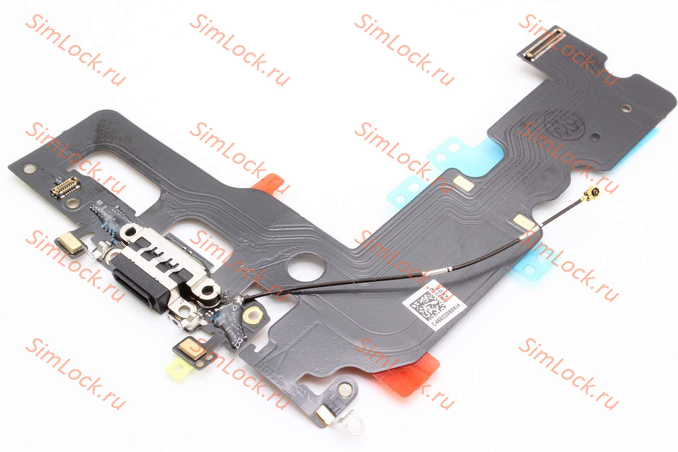 Шлейф iPhone 7+ Plus с разъемом зарядки, черный, К-3