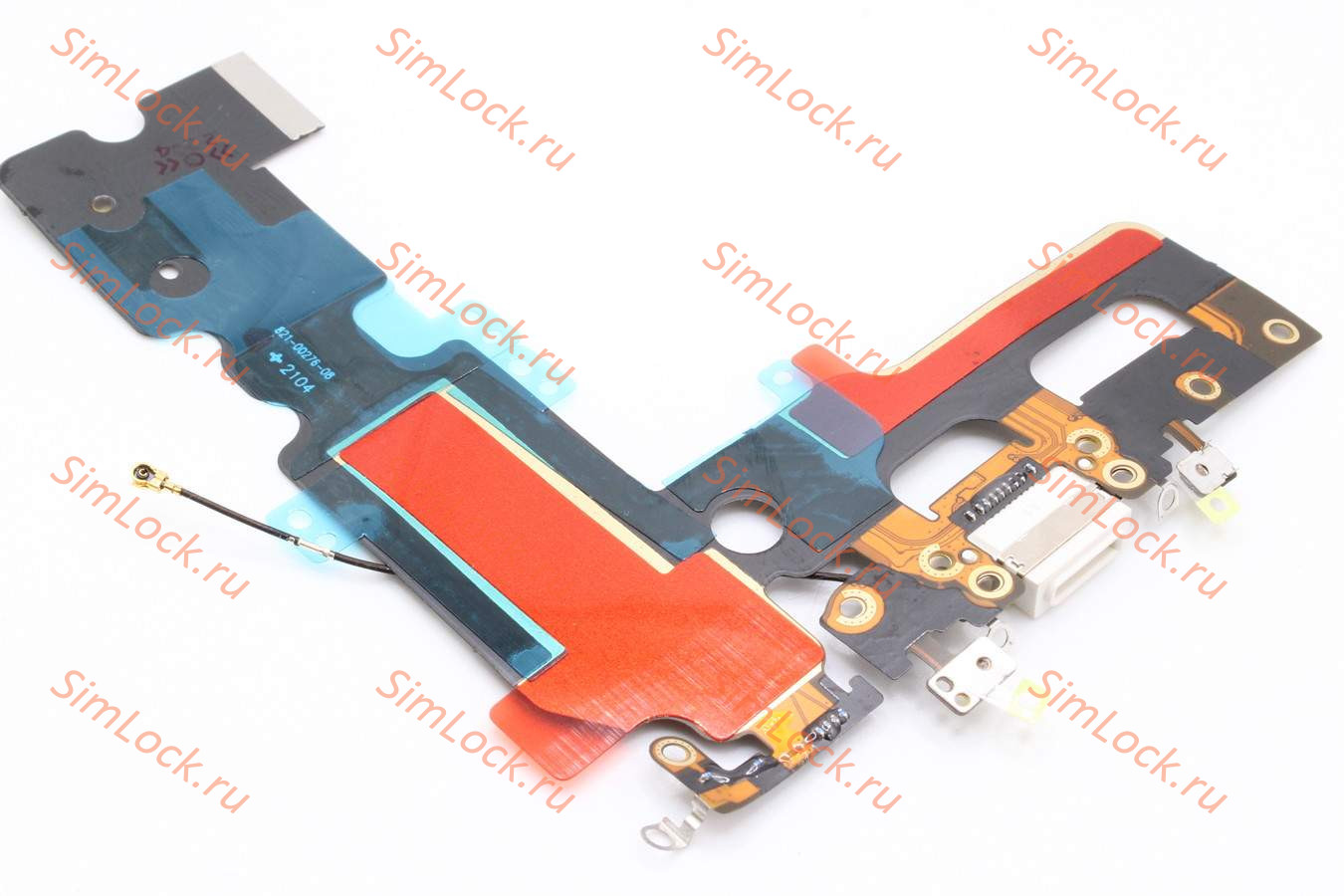 Шлейф iPhone 7+ Plus с разъемом зарядки, белый, К-3