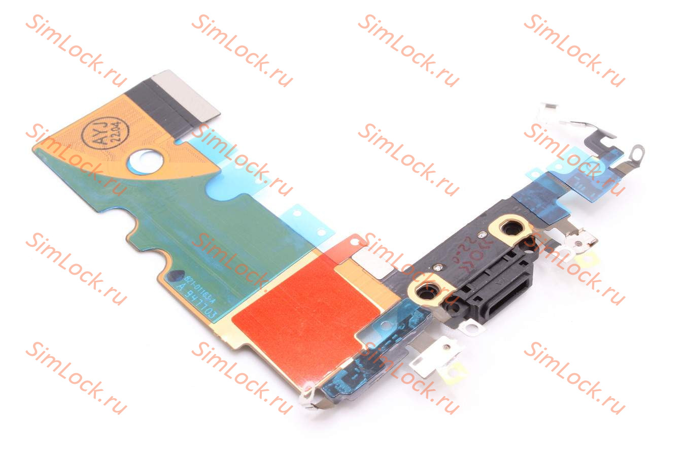 Шлейф iPhone 8, SE 2020 с разъемом зарядки, черный, К-1