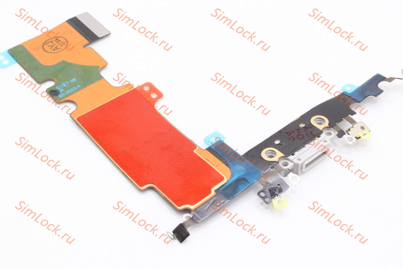 Шлейф iPhone 8+ Plus с разъемом зарядки, белый, К-1