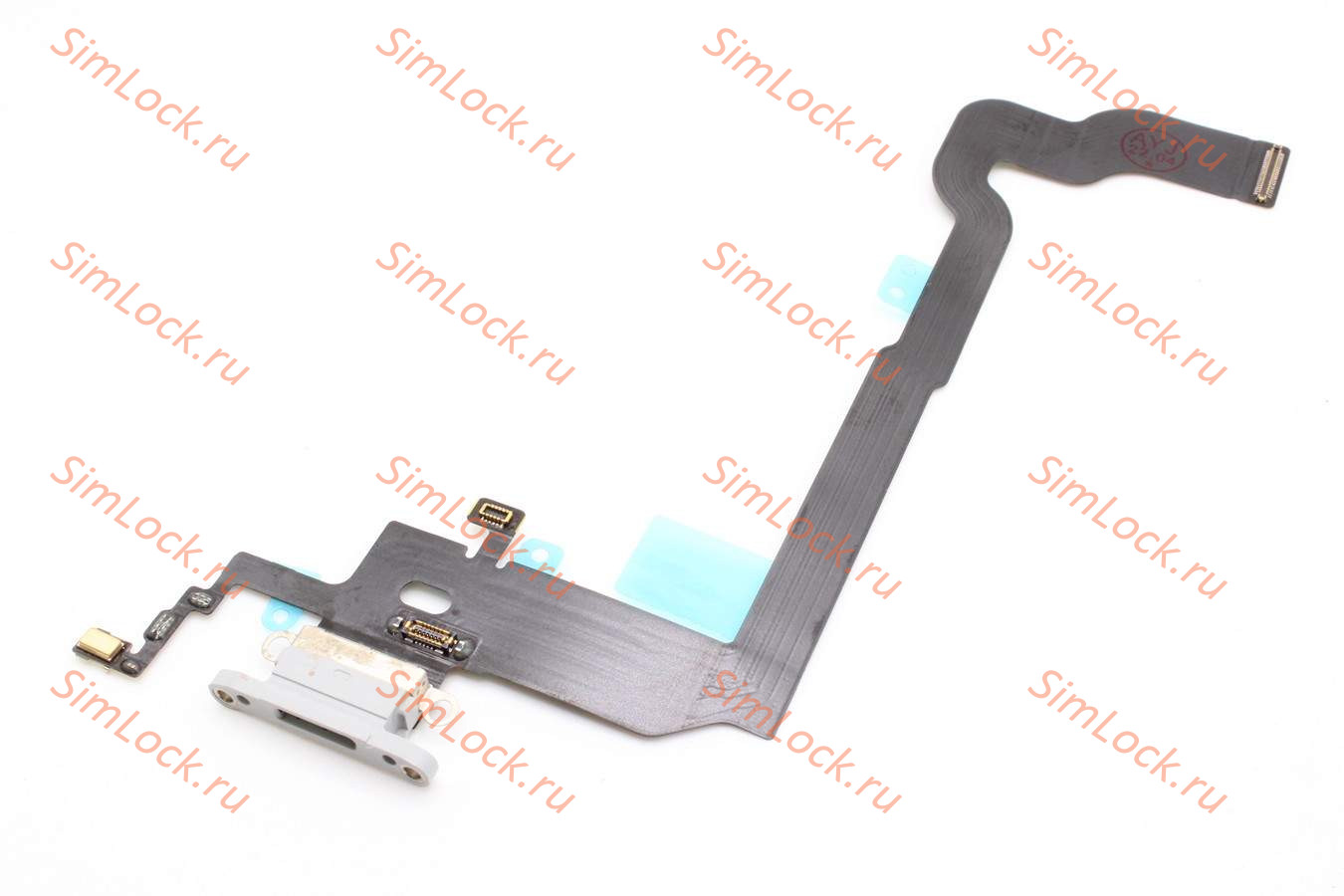 Шлейф iPhone X с разъемом зарядки, белый, К-1