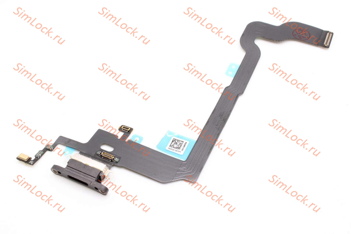 Шлейф iPhone X с разъемом зарядки, черный, К-1