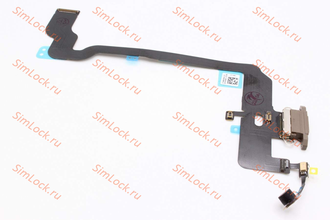 Шлейф iPhone XS с разъемом зарядки, золото, К-1