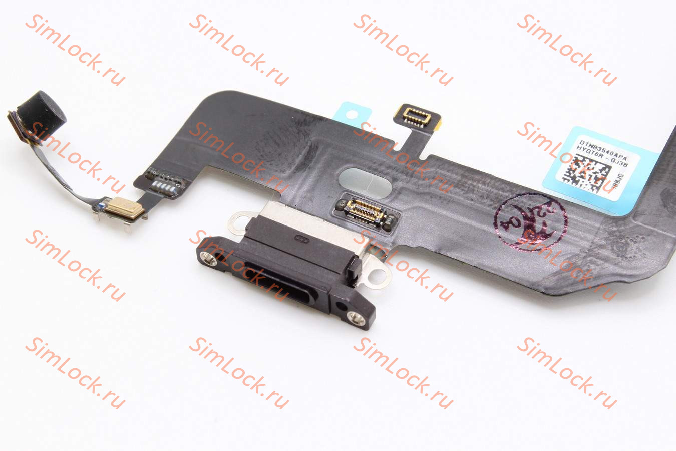 Шлейф iPhone XS с разъемом зарядки, черный, К-1