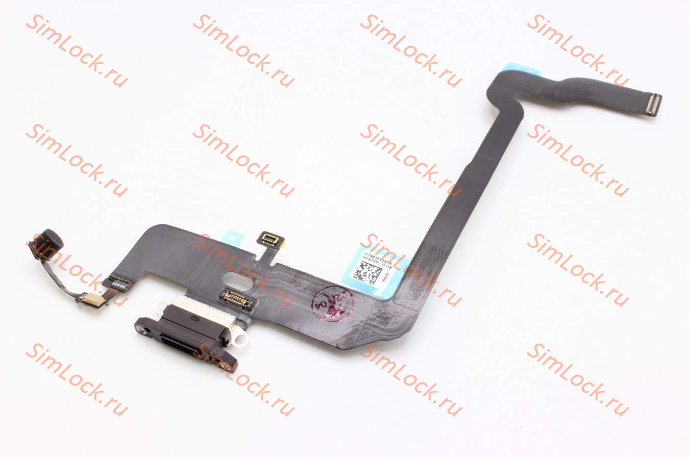 Шлейф iPhone XS с разъемом зарядки, черный, К-1