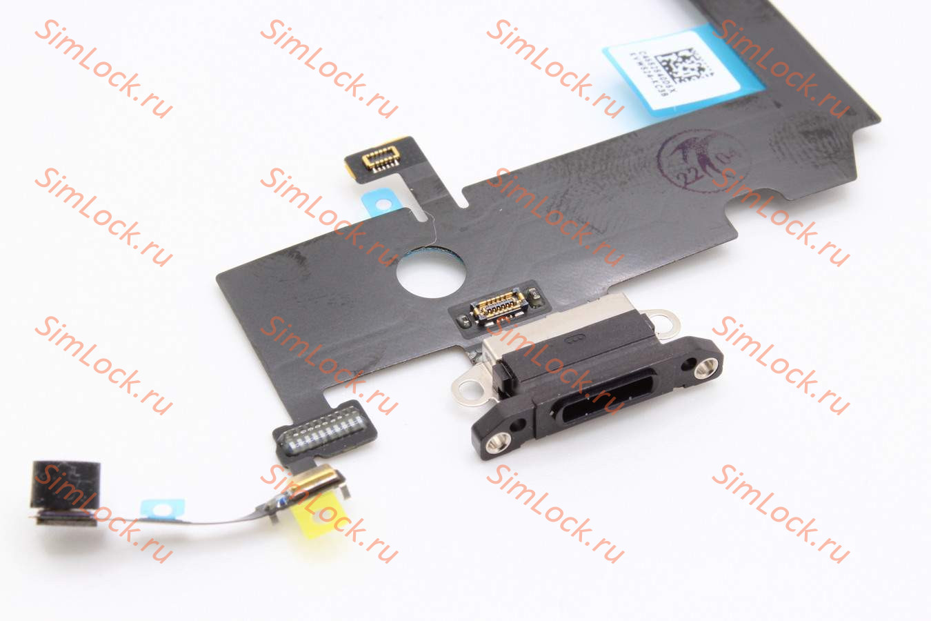 Шлейф iPhone XS Max с разъемом зарядки, черный, К-2