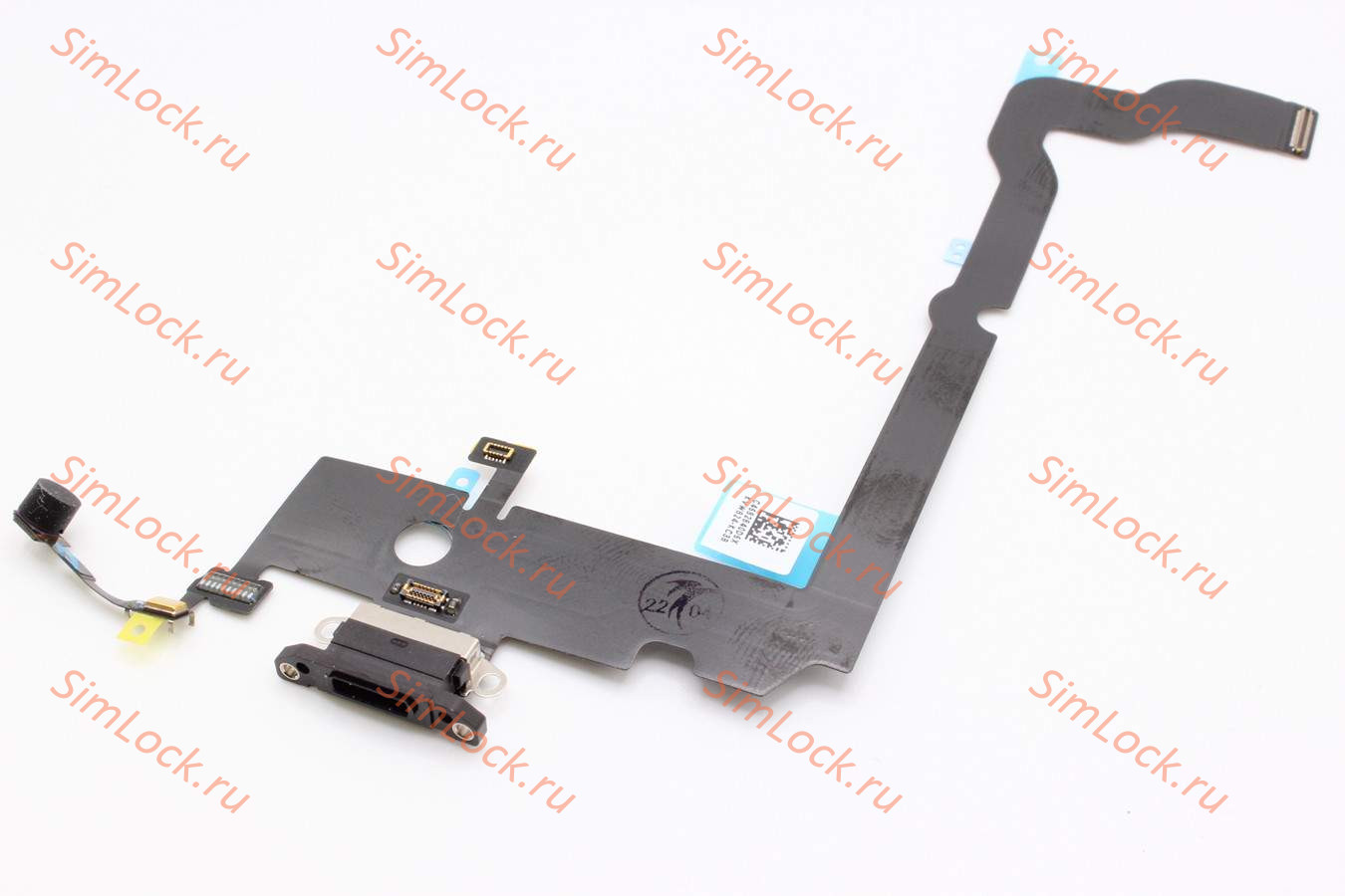 Шлейф iPhone XS Max с разъемом зарядки, черный, К-2