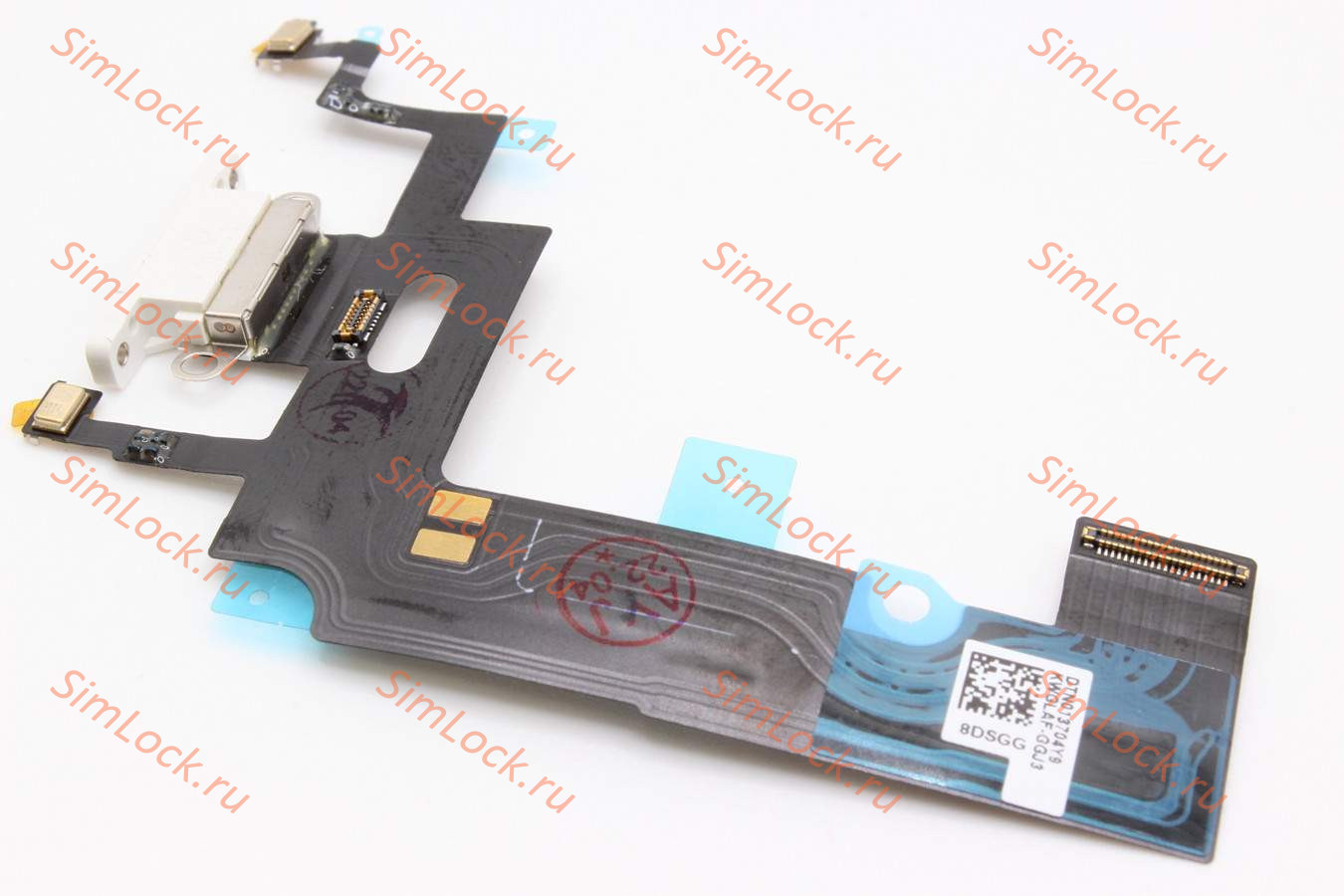 Шлейф iPhone XR с разъемом зарядки, 100% IC, белый, К-1
